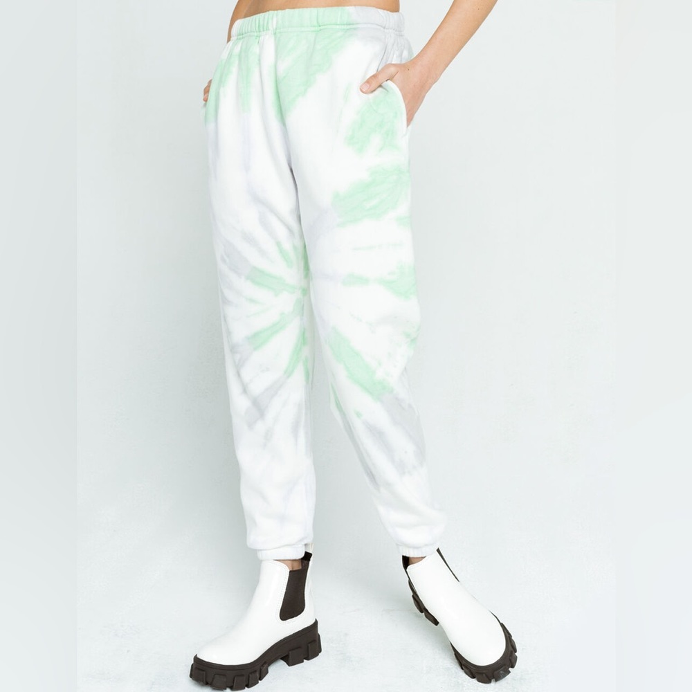 MADE Tie Dye Oversized Lounge Sweatpants Pastel Rainbow XS